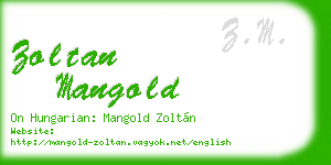 zoltan mangold business card