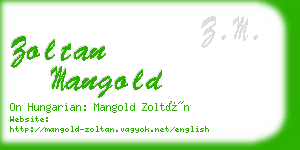 zoltan mangold business card